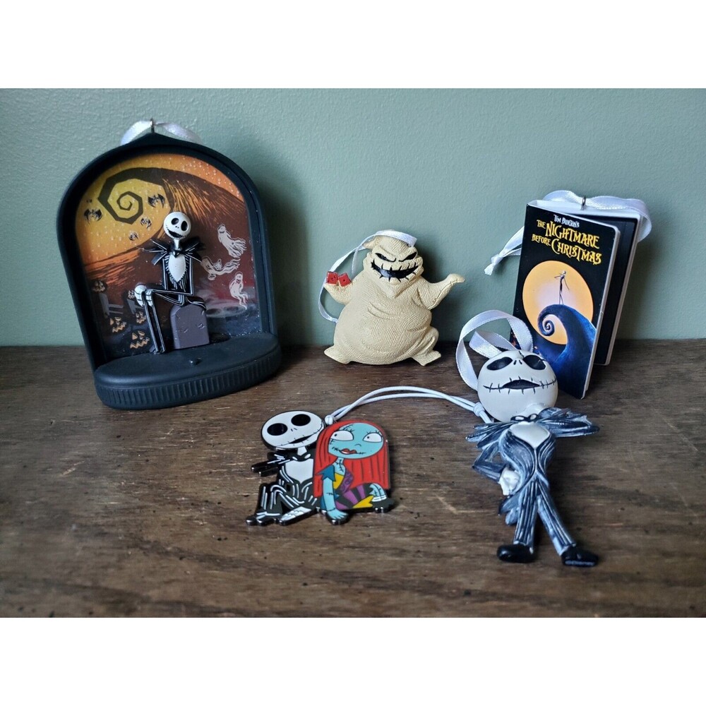 Lot of 5 Nightmare Before Christmas Hallmark Ornaments Jack Sally Oogie Boogie